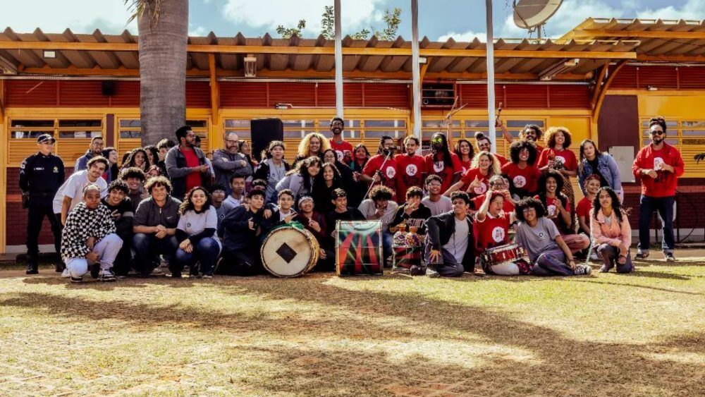 How to Learn Brazilian Percussion: Six Steps That Actually Work - A Brazilian Based Traditional Arts Platform A percussion cohort practising together at Cio das Artes