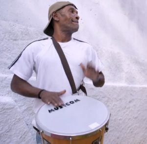 Tinho pequeno timbal player from Samba Duro movement