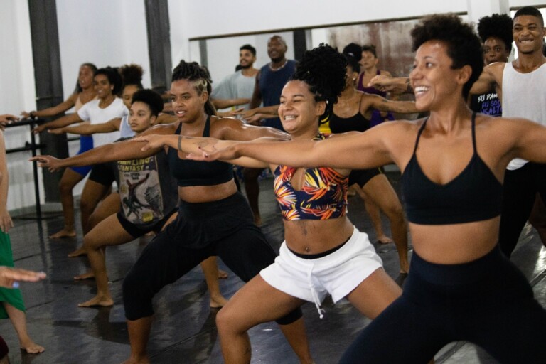 Afro-Brazilian dance class with traditional movement instruction